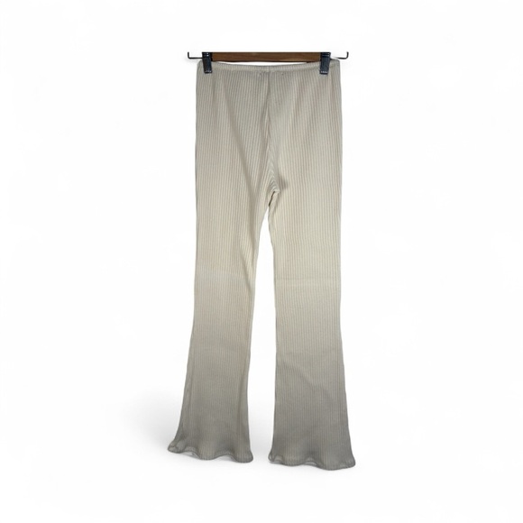 SOLD JOAH BROWN Fitted Mini Flare Pant Natural Luxe Knit NWT Size XS/Small - Picture 4 of 13